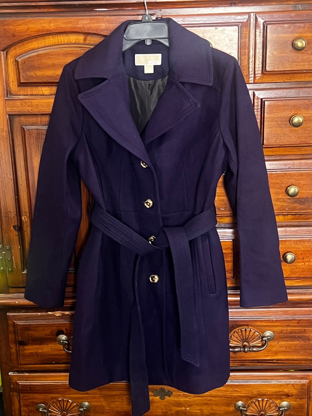 MICHAEL Michael Kors Wool Blend Plum Peacoat Medium
